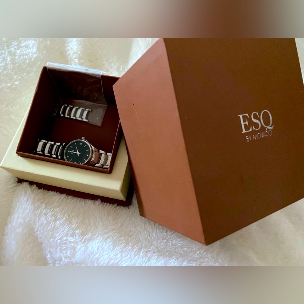ESQ diamond watch by MOVADO. Comes with original box and extra links!